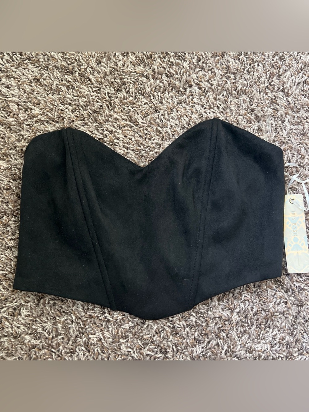 🆕 iris Black Strapless Bustier Top